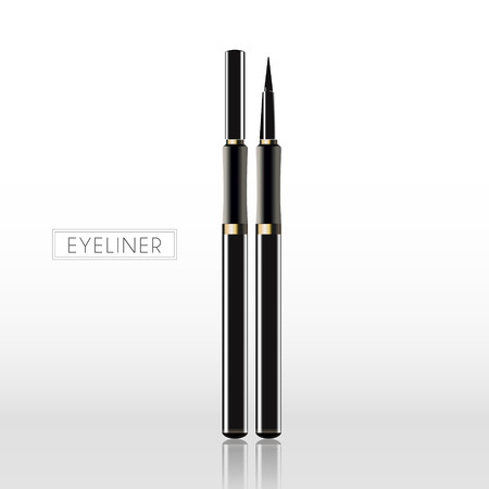 Black eyeliner template isolated on white background in 3d illustrationのイラスト素材