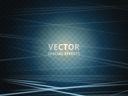 Elegant blue special effect, glitter and laser elements isolated on 3d illustrationのイラスト素材