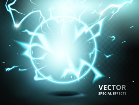 electricity ring element that can be used as special effect, teal backgroundのイラスト素材