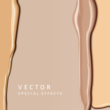 Foundation smear texture, close up look at different complexion tone cream for cosmetic use in 3d illustrationのイラスト素材