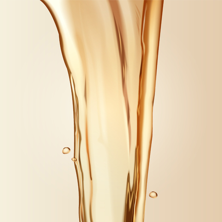 Pure oil elements, skincare of haircare elements in 3d illustration, pouring liquidのイラスト素材