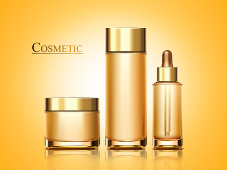 Cosmetic product mockup set in 3d illustrationのイラスト素材