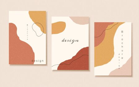 Abstract earth tone orange and pink flyer design templateのイラスト素材