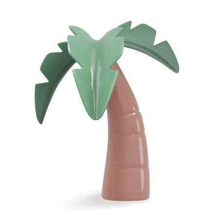 3d illustration of green palm tree, isolated on white backgroundのイラスト素材