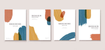 Minimal cover template design with colorful paint strokes, perfect for brochure, flyer, poster useのイラスト素材
