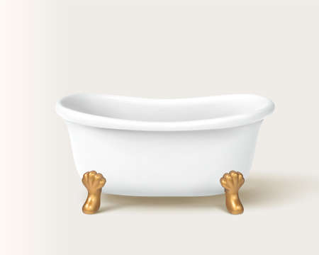 3d illustration of small bathtub isolated on white backgroundのイラスト素材