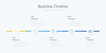 Business timeline infographic design for office presentation with iconsのイラスト素材