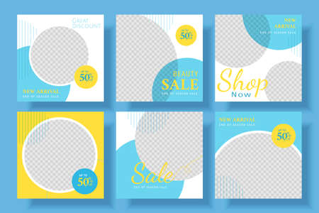 Fashion square banner ad template, promotional banner for social media post, web banner and flyer illustrationのイラスト素材