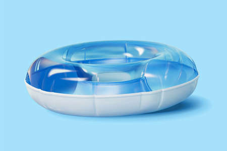 3d swim ring. Fashion swimming element isolated on light blue background.のイラスト素材