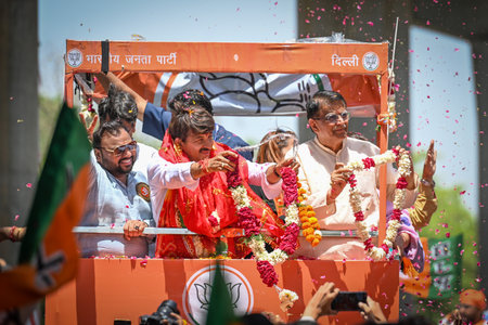 NEW DELHI, INDIA - MAY 1: BJP Candidate from North East Delhi Lok Sabha Constituency Manoj Tiwari...