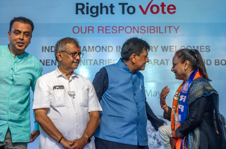 MUMBAI, INDIA - MAY 9:  Piyush Goyal (Mumbai North candidate for Lok Sabha and Hon. Union Minister),...