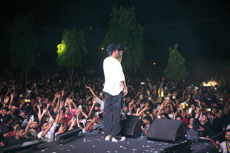 NEW DELHI, INDIA - MAY 10: Rapper Panther performs during the final day of SRCCs three-day-long fest...