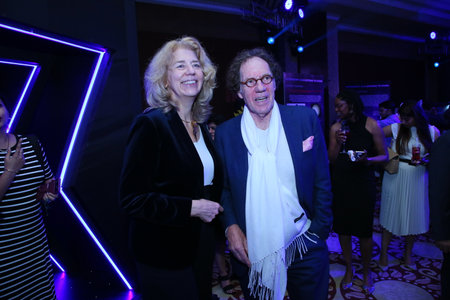 NEW DELHI, INDIA - JULY 14: Marisa Gerards (L) during the American Independence Day celebration in the capital, celebrating the partnership between India and US, and the inspiring promise of space cooperation, on July 14, 2024 in New Delhi, India. (Photo のeditorial素材