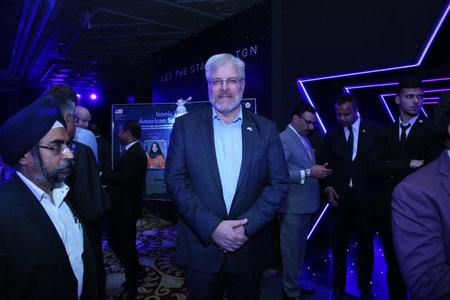NEW DELHI, INDIA - JULY 14: Naor Gilon during the American Independence Day celebration in the capital, celebrating the partnership between India and US, and the inspiring promise of space cooperation, on July 14, 2024 in New Delhi, India. (Photo by Manojのeditorial素材
