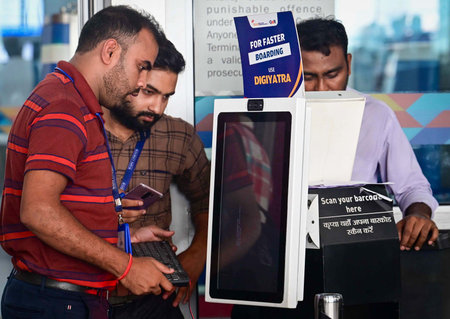 NEW DELHI, INDIA - JULY 19: Passengers seen waiting after a major disruption in Microsoft Corp.'s...