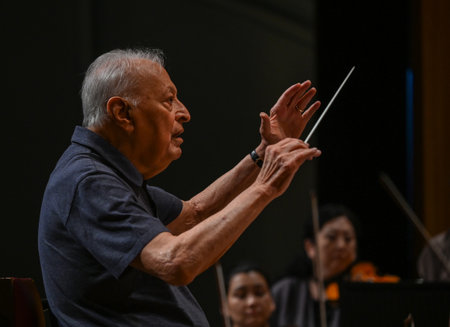 MUMBAI, INDIA - AUGUST 14: Indian conductor of Western classical music and music director of the...