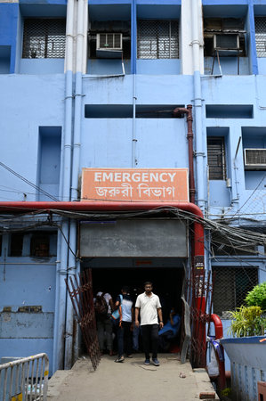 KOLKATA, INDIA - AUGUST 15: Vandalism by unidentified miscreants at Emergency department in RG Kar Medical College & Hospital shortly after midnight 'Reclaim the Night' protest against rape and murder of a trainee doctor on August 15, 2024 in Kolkata, Indのeditorial素材