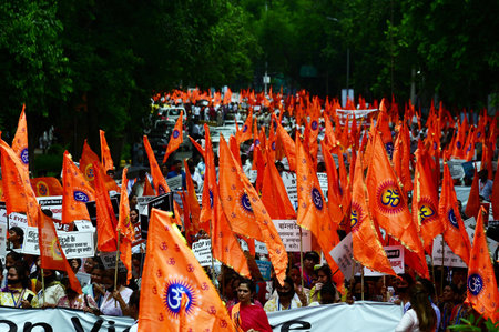 NEW DELHI, INDIA - AUGUST 16: Nari Shakti Forum holds a protest march from Mandi House to Jantar...