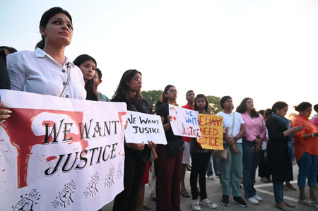 GURUGRAM, INDIA - AUGUST 18: Around 500 people participate in candlelight vigil and peaceful protest...