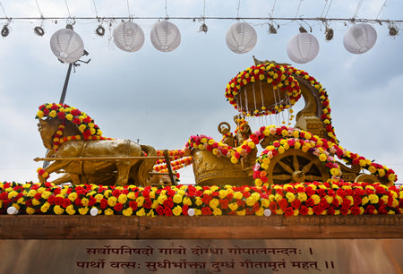 NOIDA, INDIA - AUGUST 24: In preparation for Janmashtami at ISKCON temple located in Sector 33, the...
