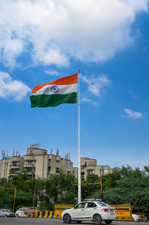 NOIDA, INDIA - AUGUST 25: The sky appeared clear and blue as the rains in the last few days brought...
