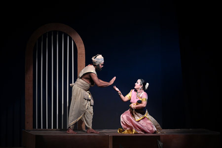 NEW DELHI, INDIA - AUGUST 26: On the occasion of Janmashtami, Artists performing Dance Drama 'KRISHNA', by Shriram Bharatiya Kala Kendra, at Kamani Auditorium on August 26, 2024 in New Delhi, India. (Photo by Salman Ali/Hindustan Times)のeditorial素材