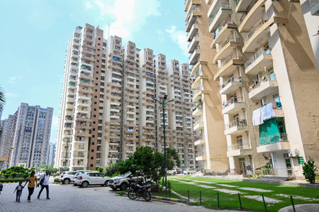 GREATER NOIDA, INDIA - SEPTEMBER 3 2024  Several residents of four towers in Supertech Eco Village 2 society in Greater Noida West have fallen ill after drinking contaminated water from the societywater tanks, with the worst affected being children, the eのeditorial素材