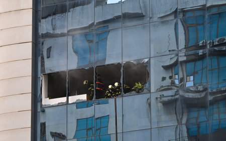 MUMBAI INDIA SEPTEMBER 6 2024 A major fire broke out at the15 storey Times Tower in Kamala Mill...