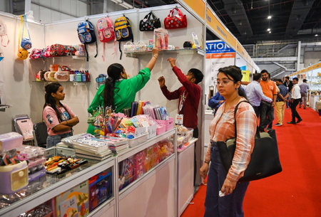 GREATER NOIDA, INDIA - SEPTEMBER 25: Visitors at the second edition of the Uttar Pradesh...