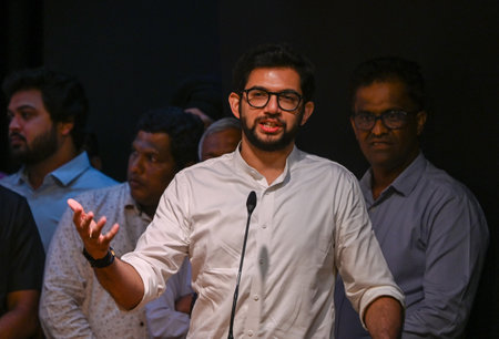 MUMBAI, INDIA - OCTOBER 22: Yuva Sena Chief and Shiv Sena (UBT) candidate from Worli assembly...