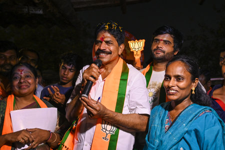 MUMBAI, INDIA - NOVEMBER 14: Tamil Salven, a candidate of the BJP from the Sion Koliwada assembly...