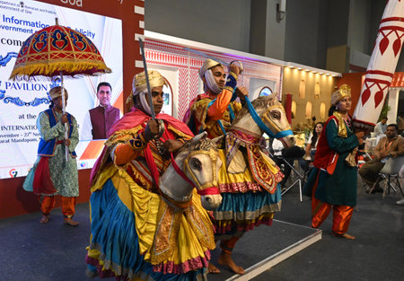 NEW DELHI, INDIA - NOVEMBER 15: People visit Goa State Pavilion at the 43th India International Trade Fair 2024 at Pragati Maiden, on November 15, 2024 in New Delhi, India. Organized by the India Trade Promotion Organization (ITPO), this flagship event, sのeditorial素材