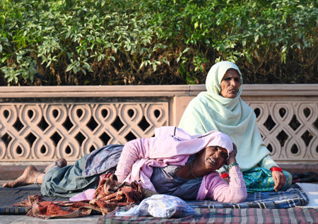 NOIDA INDIA DECEMBER 3 2024 Farmers of Samyukta Kisan Morcha Uttar Pradesh protesting inside at the National Dalit Memorial Ambedkar Park demanding proper compensation for the acquired land on December 3 2024 in Noida India Photo by Sunil Ghosh Hindustan のeditorial素材