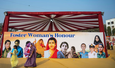 MUMBAI,  INDIA - JANUARY 12: Mumbaikars take part in the Hindu Spiritual and Service Mela 2025のeditorial素材