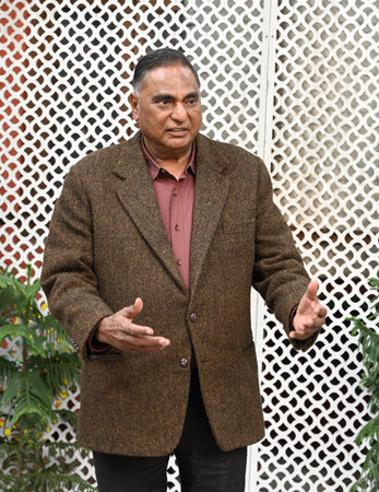 NEW DELHI INDIA JANUARY 22 2025 BJP MP from South Delhi Ramvir Singh Bidhuri during an interview at his residence on January 22 2025 in New Delhi India Photo by Arvind Yadav Hindustan Timesのeditorial素材