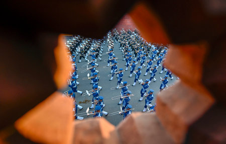 NEW DELHI INDIA JANUARY 27 2025 Indian Defence Air force personnel during the Full Dress Rehearsals for the upcoming Beating Retreat ceremony 2025 at Vijay Chowk on January 27 2025 in New Delhi India Photo by Raj K Raj Hindustan Timesのeditorial素材