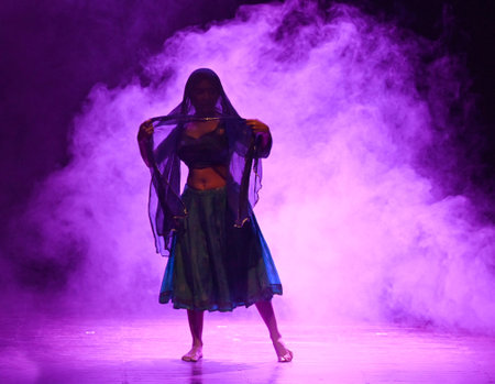 NEW DELHI INDIA FEBRUARY 12 2025 Artists of Aura The Group perform a Hindi Play 7:40 Ki Ladies...