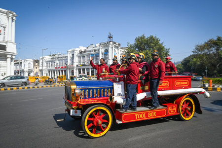 NEW DELHI, INDIA - MARCH 2: Vintage cars seen during The Statesman Vintage and Classic car rally at...