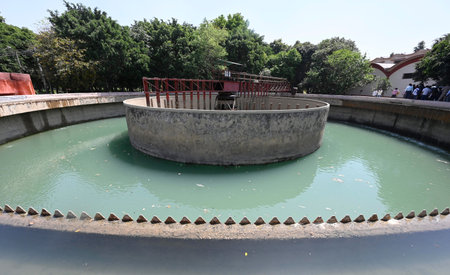 NEW DELHI INDIA APRIL 3 2025 A view of Wazirabad Water Treatment Plant on April 3 2025 in New Delhi...