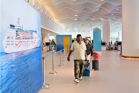 MUMBAI INDIA APRIL 21 2025  Inside view during commencement ceremony of cruise operations from...