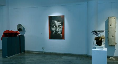 KOLKATA, INDIA - JANUARY 8:  Installation view of 57th Annual Exhibition 2024 at Birla Academy of Art & Culture  on January 8, 2024 in Kolkata, India.  (Photo by Samir Jana/Hindustan Times)のeditorial素材