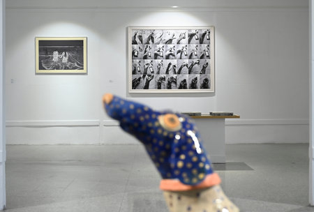 KOLKATA, INDIA - JANUARY 8:  Installation view of 57th Annual Exhibition 2024 at Birla Academy of Art & Culture  on January 8, 2024 in Kolkata, India.  (Photo by Samir Jana/Hindustan Times)のeditorial素材