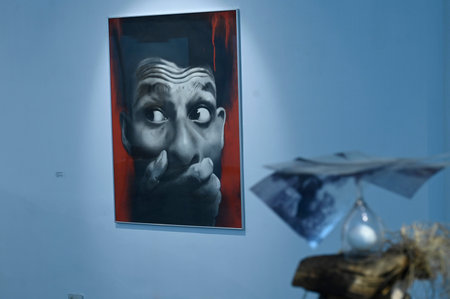 KOLKATA, INDIA - JANUARY 8:  Installation view of 57th Annual Exhibition 2024 at Birla Academy of Art & Culture  on January 8, 2024 in Kolkata, India.  (Photo by Samir Jana/Hindustan Times)のeditorial素材