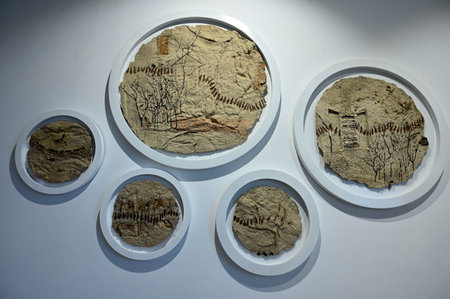 KOLKATA, INDIA - JANUARY 8:  Installation view of 57th Annual Exhibition 2024 at Birla Academy of Art & Culture  on January 8, 2024 in Kolkata, India.  (Photo by Samir Jana/Hindustan Times)のeditorial素材