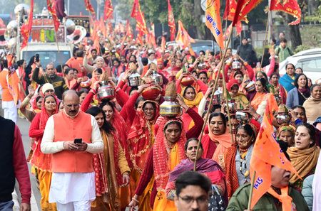 CHANDIGARH, INDIA - JANUARY 15: Large Number of Devotees Participated in Kalash Yatra ahead of...