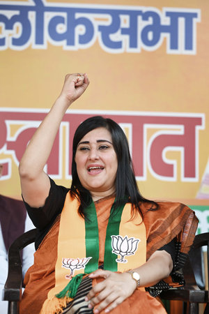 NEW DELHI, INDIA - MARCH 4:  New Delhi Candidate Bansuri Swaraj during a event at Delhi BJP...