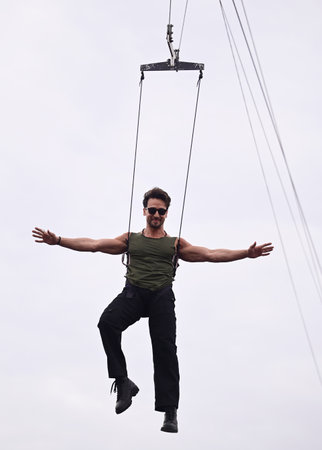 LUCKNOW, INDIA - FEBRUARY 26: Bollywood actor Tiger Shroff performs a stunt during the promotion of...