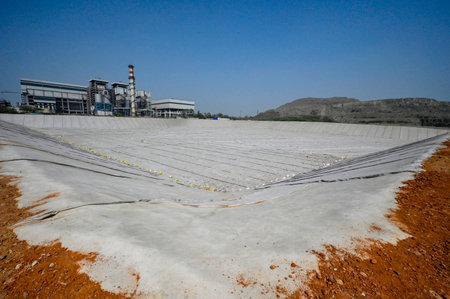 NEW DELHI, INDIA - MARCH 12:  view of the newly inaugurated engineered landfill site at Tehkhand by Delhi Lieutenant Governor Vinai Kumar Saxena and state CM Arvind Kejriwal   on March 12, 2024 in New Delhi, India.  The site was inaugurated to dispose of のeditorial素材