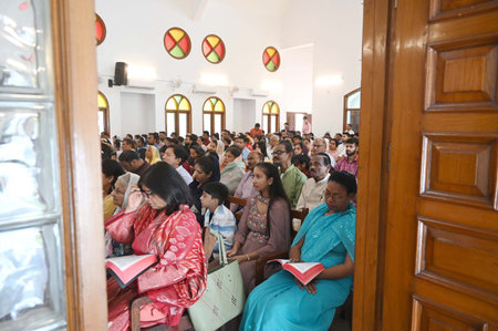 GURUGRAM, INDIA - MARCH 31: Members of the Christian community attended special prayer in the Church...