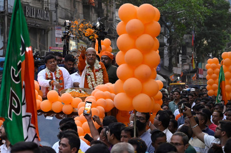 KOLKATA, INDIA - APRIL 9:  Bharatiya Janata Party (BJP) candidate for Dum Dum Lok Sabha seat...
